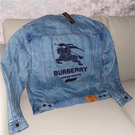 supreme burberry denim trucker jacket washed blue|supreme x Burberry goat.